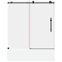 56-60&quot;W x 62&quot;H Bathtub Door ULTRA-C Matte Black by LessCare - $737.55