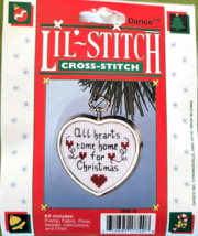 Darice LIL&#39;-Stitch Cross Stitch Kit All Hearts come home for Christmas  ... - £4.01 GBP