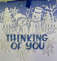 Snowman with Fence &amp; Trees Border Edge Card Metal Cutting Die Cards Holiday Dies - £9.26 GBP