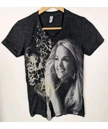 Carrie Underwood Women&#39;s Small S Concert Merch Grey T-shirt V-neck Shirt... - £13.00 GBP