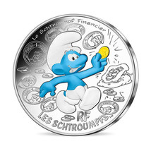 France 10 Euro Silver 2020 Financial The Smurfs Colored Coin Cartoon 01847 - £38.28 GBP