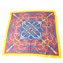Hermes Shawl Eperon d&#39;Or 140 cm Cashmere silk scarf stole gold spur chain yellow - £938.46 GBP