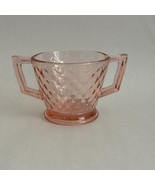 Imperial Glass Pink Depression Sugar Bowl Diamond Quilted - $28.43 CAD
