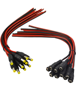 (Real 18AWG) 10 Pairs 12V 5A DC Power Pigtail Barrel Plug Connector Cabl... - $253.84 MXN