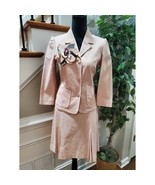 K per Koan Women Light Pink 100% Cotton Long Sleeve Blazer &amp; Skirt 2 Pie... - $64.35