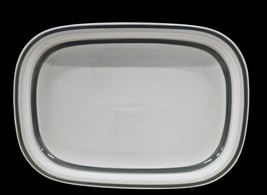 Arabia Finland Salla 14 Inch Oval Serving Platter White Gray Trim Inkeri... - $89.09