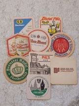 9 Vintage Beer Coasters Mostly European 1970s 80s era FREE SHIPPING - £12.69 GBP