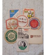 9 Vintage Beer Coasters Mostly European 1970s 80s era FREE SHIPPING - £12.67 GBP