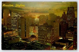 Postcard TX Texas Houston Skyline 1966 Chrome Used with Stamp - £2.35 GBP