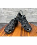 Clarks Sandals Men 9 M Jensen Shoes Black Leather Fisherman Walking comfort - $692.99 MXN