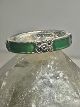 Judith Jack ring size 7.75 marcasites green  stacker band sterling silve... - £44.97 GBP