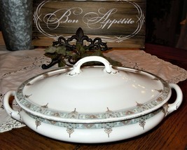 A.P. Austria Queen Adolph Persch Covered Vegetable Bowl Florals &amp; Gold Accents - £31.06 GBP