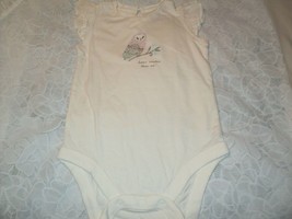 NEW Baby Gap Girl&#39;s One-Piece 12-18 Months Owl One-Piece Cream Cap Sleeves - £8.16 GBP