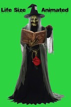 Halloween Spell Speaking Witch Haunted House Life Size Animated Prop Decoration - £209.42 GBP