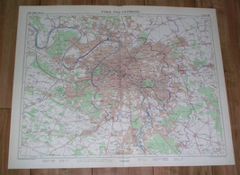 1955 Vintage Map Of Paris And Vicinity / France / Scale 1:100,000 - £29.95 GBP