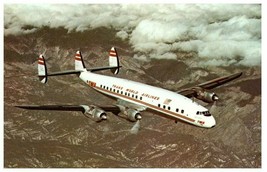 TWA Trans World Airlines Lockheed L 1049 Super Constellation Airplane Postcard  - £4.64 GBP