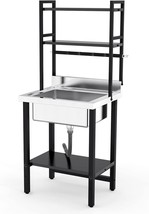 28&quot;W x 24&quot;D Commercial Sink Stainless Steel Sink with Adjustable Shelves... - $323.99