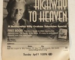 Billy Graham Special Print Ad Advertisement Highway To Heaven TPA19 - £4.74 GBP