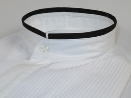 Mens CEREMONIA Tuxedo Formal Shirt 100% Cotton Banded Slim Fit #stn 33 HD White image 2