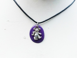 Grateful Dead Bear Purple Tagua Nut Adjustable Necklace    - $12.99
