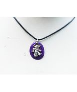 Grateful Dead Bear Purple Tagua Nut Adjustable Necklace    - $12.99