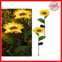 2 Pack Sunflower Shape Solar LED Lights - Decorative Garden Pathway Illu... - $33.65