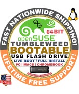 OpenSUSE Tumbleweed LINUX OS Bootable USB Live Boot, Installer 64-Bit fo... - $186.88 MXN