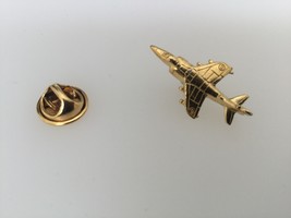 Harrier Jumpjet Gold Plated Pewter Lapel Pin Badge Handmade In UK - £5.87 GBP
