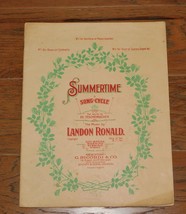 SUMMERTIME Song-Cycle Sheet Music Songbook 1901 Ed. Teschemacher L Ronald RARE!! - $49.49