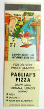 Pagliai&#39;s Pizza  Urbana, Illinois Restaurant 20 Strike Matchbook Cover Hillbilly - £1.37 GBP