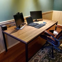 Walnut Biboc Computer Desk/Dining Table, 36 X 72 Inches Office Desk Sturdy - £390.66 GBP