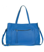 Gianni Chiarini Italian Made Blue Pebbled Leather Carryall Tote Bag with... - $6,860.62 MXN