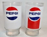 1980s Pepsi Cola footed Soda Pop Glass pair of 2 - £11.59 GBP