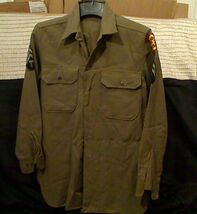 Near Perfect WWII US Army Military Ports Of Embarcation OD Shirt 14 1/2 ... - €29,83 EUR