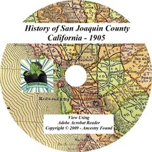 1905 History Genealogy San Joaquin Valley California CA -  CD DVD - £4.69 GBP