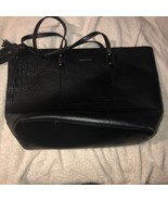 Cole Haan Women&#39;s Black Pebbled Leather Large Tote Bag Purse - $29.69