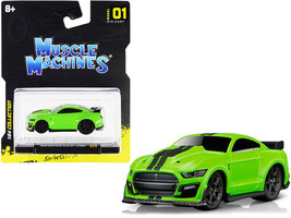 2020 Ford Mustang Shelby GT500 Bright Green w Black Stripes 1/64 Diecast... - $17.79