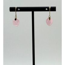 Vintage Pink Jade Dangle 10K Earrings - $170.78