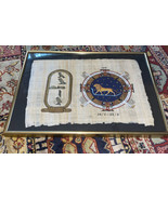 egyptian papyrus art painting zodiac leo Vintage 1995 Beautiful Framed A... - $75.36 CAD