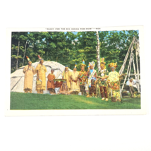 Ready for the Big Indian Pow Wow Postcard Native American Vintage Linen Unposted - £3.18 GBP