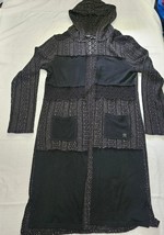 Miss Me Mixed Media Maxi Cardigan Duster Hooded Sweater Black MDJ054L Wo... - $475.17 MXN
