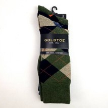 Gold Toe Men&#39;s 3 Pairs Dress/Crew Socks AquaFX Carlyle Argyle New  - £13.48 GBP