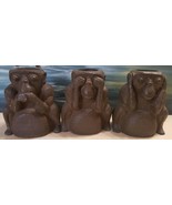 Vintage See No Evil Hear No Evil Speak No Evil Monkey Candle Holder Set ... - $9.99