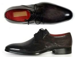 Paul Parkman Mens Shoes Derby Black Anthracite Antique Handmade 054F-ANTBLK - £324.78 GBP