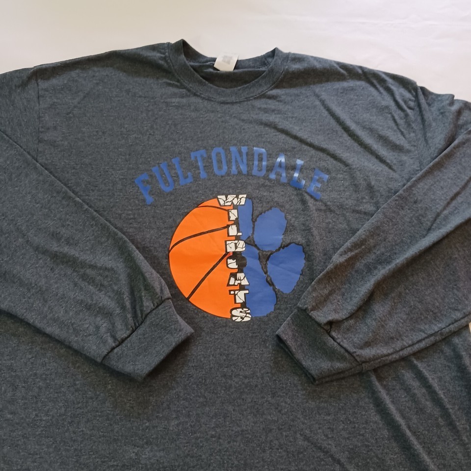 Gildan Ultra Cotton Fultondale Wildcat Men's Gray Graphic T-Shirt Long Sleeve XL Item image 7