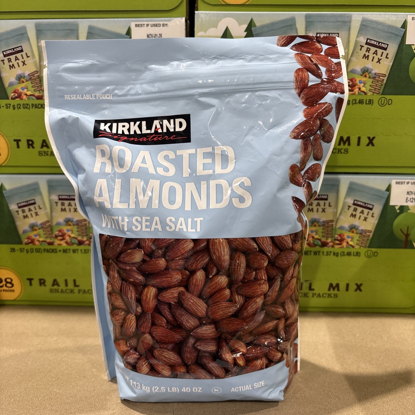 Kirkland Signature Roasted Almonds with Sea Salt 40 oz (2.5 lb) - $24.50