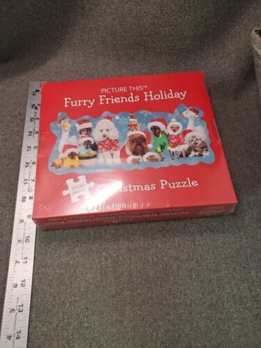 Primary image for Picturre This Furry Friends Holiday Puzzle 1000 Pcs Cats Dogs Christmas NEW