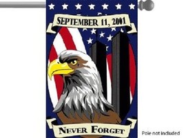 Never Forget Sept 911 9/11 Garden House Banner/Flag 28&quot;X40&quot; Sleeved Partyflag - £15.73 GBP
