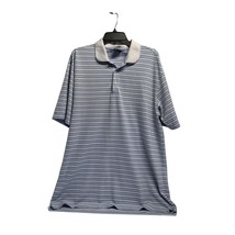 Nike Dri Fit Mens Size XL Polo Golf Shirt Top Tennis 1/2 Button Blue Whi... - £10.95 GBP