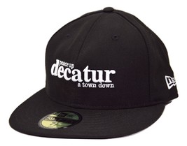 Peace Up A-Town Down Decatur Black New Era 59FIFTY Flat Bill Fitted Hat 7 1/2 - $27.95